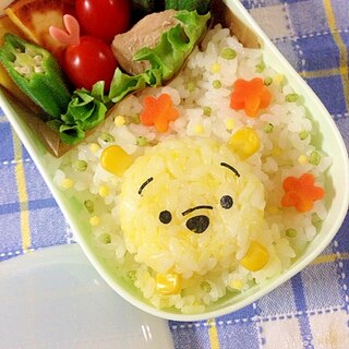 簡単キャラ弁☆パンチDE簡単ツムツムプーさん♪